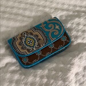 Patterned Blue and Brown Women's Clutch